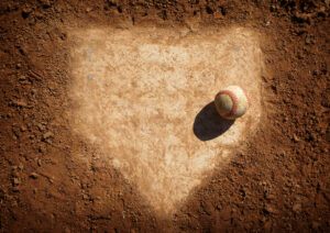 HOME PLATE AND BASEBALL