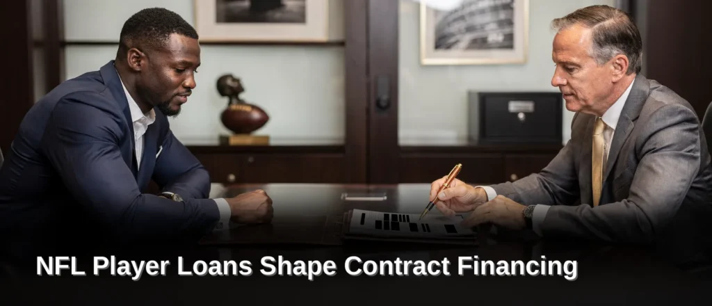 Salary timing, not salary size, drives the need for contract financing among NFL athletes. NFL